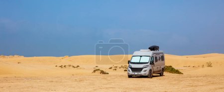 Photo for Campervan in the desert in Morocco - Royalty Free Image