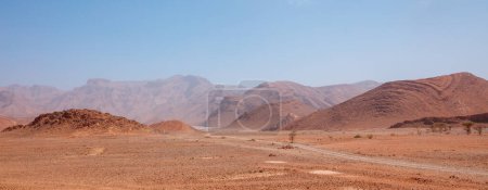 Photo for Amazing panorama view of moroccan desert landscape- safari, extreme adventure in Africa - Royalty Free Image