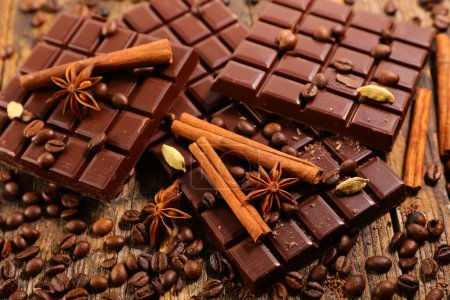Photo for Chocolate bar and spices - Royalty Free Image