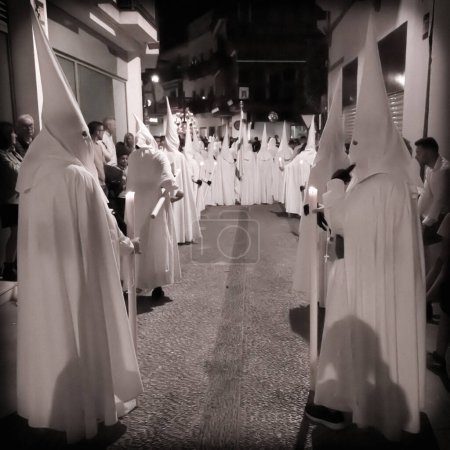 Photo for Group of penitent- semana santa in Spain- traditional festival- 2023 - Royalty Free Image