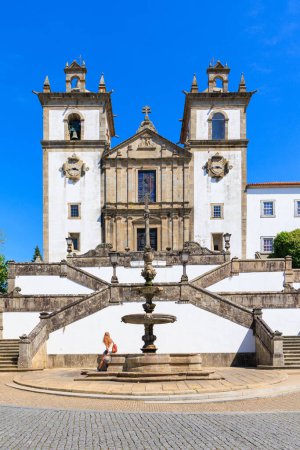 Photo for Santa Maria da Feira cathedral, church in Portugal on blue sky - Royalty Free Image