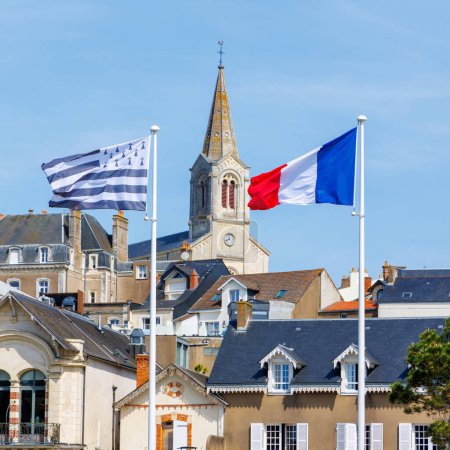 Flag of France and brittany region