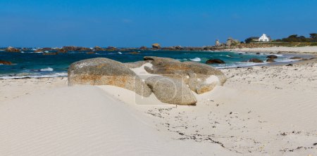 Photo for Beach with granite rock formation, Brittany in France - Royalty Free Image