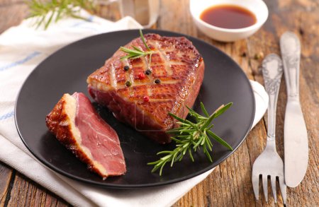 Photo for Grilled duck breast and sauce - Royalty Free Image
