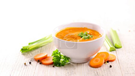 Photo for Bowl of vegetable soup- carrot soup - Royalty Free Image