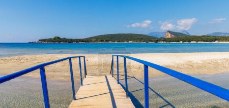 Photo for Wooden footpath to the sea- Greece - Royalty Free Image