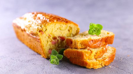 Photo for Savoury cake with ham and olives - Royalty Free Image