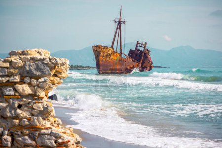 Shipwreck Dimitrios in Gythio in Greece, Peloponnese