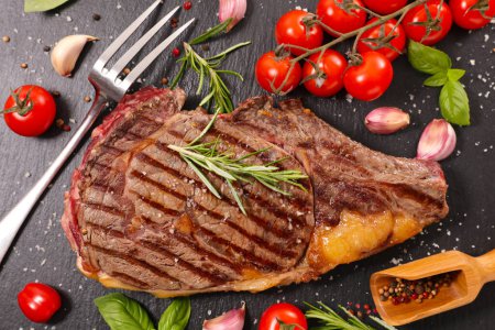Photo for Beef rib steak with ingredients - Royalty Free Image