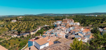 Panoramic view of Setenil de las Bodegas, white village in Spain