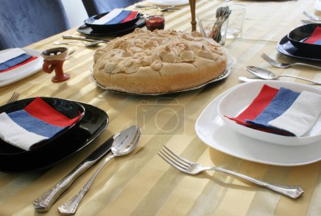 Photo for Serbian Day of Glory dining table - Royalty Free Image