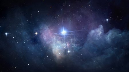 Photo for Abstract illustration of the bright cross-shaped star shining in the night sky - Royalty Free Image