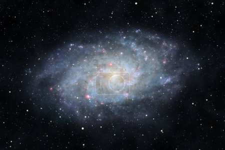 Astronomical image of the spiral galaxy Messier 33 in the constellation Triangulum, captured with amateur telescope and dedicated astronomy camera