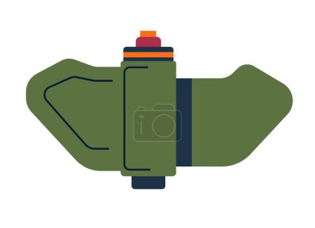Téléchargez les illustrations : Mine or grenade, military explosives damaging and destructing. Metal shell and powder with force, armament, and weaponry. Isolated icon of explosive weapon. Vector in flat style illustration - en licence libre de droit