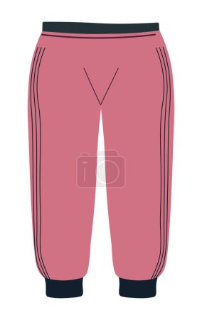 Ilustración de Sportswear or home clothes, isolated soft pants for winter. Apparel and fashionable garments for men and women, unisex model. Piece of clothing, fashion and design collection. Vector in flat style - Imagen libre de derechos