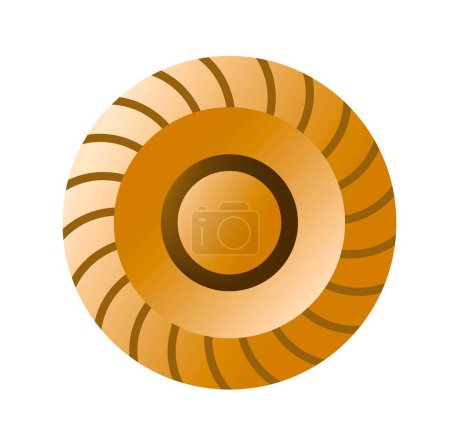Ilustración de Door knob for pulling or pushing to open or close. Isolated tools and instruments for home and house interior, luxurious details and elements for look. Gold and carvings. Vector in flat style - Imagen libre de derechos
