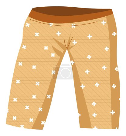 Illustration for Children clothes for sleeping, pajama for kids. Isolated pants with dotted print. Natural organic cloth material for child. Fashionable and stylish clothing for home and outdoors. Vector in flat style - Royalty Free Image