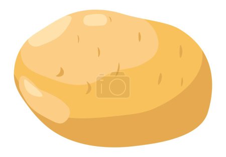 Illustration for Farm grown potato, selling in shop, store or market. Organic and natural products for cooking, preparing food for dieting and nutrition. Tasty base for soups, vegan menu. Vector in flat style - Royalty Free Image