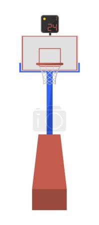 Illustration for Basketball equipment for match and training, isolated backboard with hoop and net for ball. Scoreboard with number of goals, competition and challenge for players basketballers. Vector in flat style - Royalty Free Image