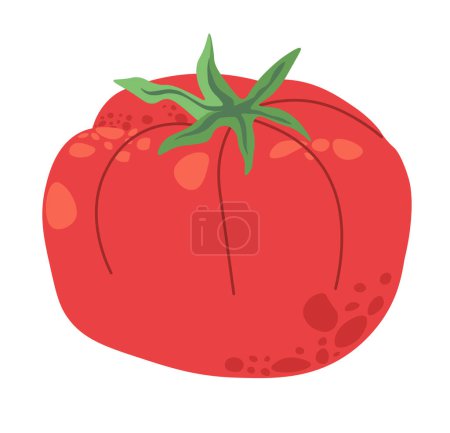 Illustration for Farm grown product, tomato. Ripe vegetable, isolated organic meal for healthy dieting and nutrition. Agriculture veggies and gardening. Fresh and tasty ingredients for cooking. Vector in flat style - Royalty Free Image