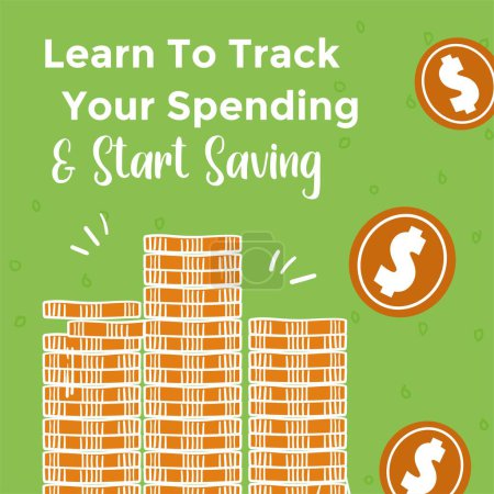 Track your spending and start saving, budget and money control. Financial management and economic stability. Income and spending balances. Learning skills to improve life. Vector in flat style