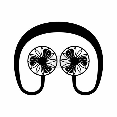 Illustration for Portable compact hands free mini neck fan - Royalty Free Image