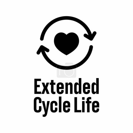Ilustración de "Extended Cycle Life" vector information sign - Imagen libre de derechos