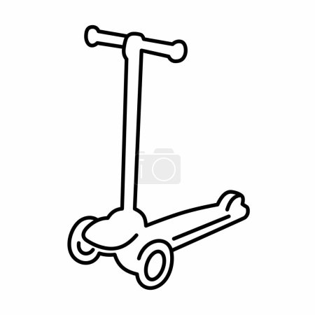 Ilustración de "Three wheeled kick scooter for children" vector outline object - Imagen libre de derechos