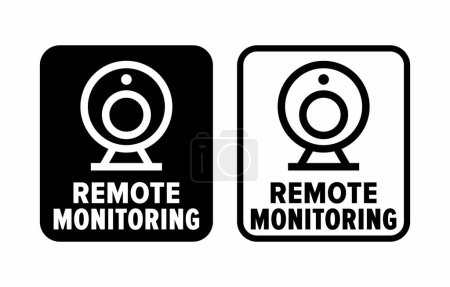 Téléchargez les illustrations : "Remote Monitoring" vector information sign - en licence libre de droit