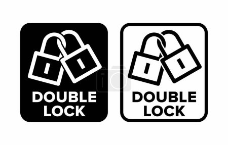 Illustration for "Double Lock" vector information sign - Royalty Free Image