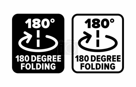 Téléchargez les illustrations : "180 Degree Folding" vector information sign - en licence libre de droit