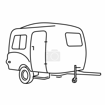 Téléchargez les illustrations : Camper van, camping-car multifonctionnel - en licence libre de droit