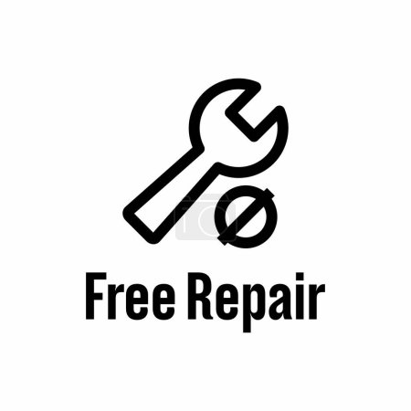 Illustration for "Free Repair" vector information sign - Royalty Free Image