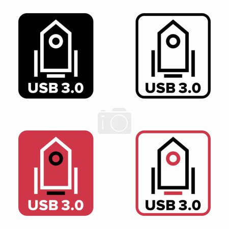 Téléchargez les illustrations : USB 3.0 vector information sign - en licence libre de droit