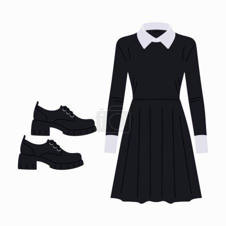 Téléchargez les photos : Vêtements noirs dans le style gothique mercredi - en image libre de droit