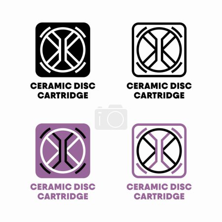 Illustration for Ceramic disc cartridge vector information sign - Royalty Free Image