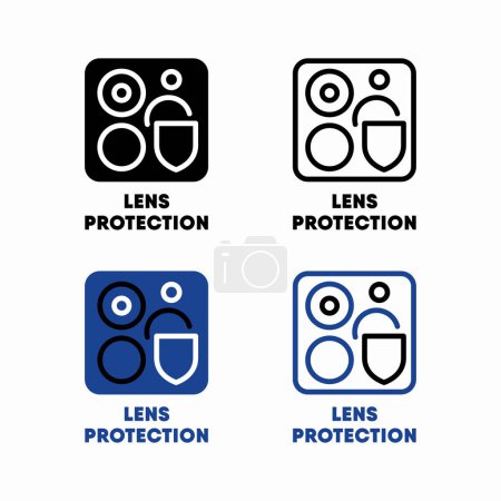 Illustration for Lens protection vector information sign - Royalty Free Image