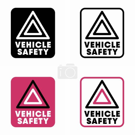 Illustration for Vehicle safety vector information sign - Royalty Free Image