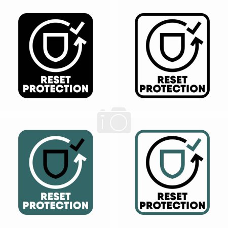 Illustration for Reset protection vector information sign - Royalty Free Image