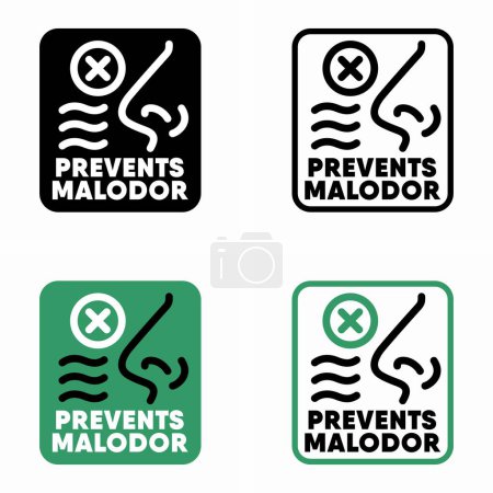 Illustration for Prevents malodor vector information sign - Royalty Free Image