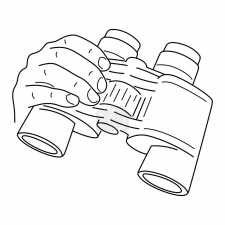 Ilustración de Equipos telescópicos para prismáticos de mano - Imagen libre de derechos