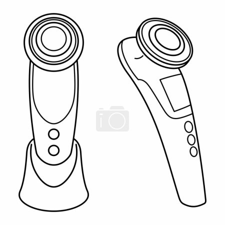 Illustration for Anti Aging Microcurrent Lifting Facial Massager - Royalty Free Image