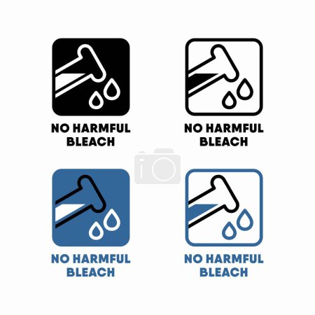 Illustration for No harmful bleach vector information sign - Royalty Free Image