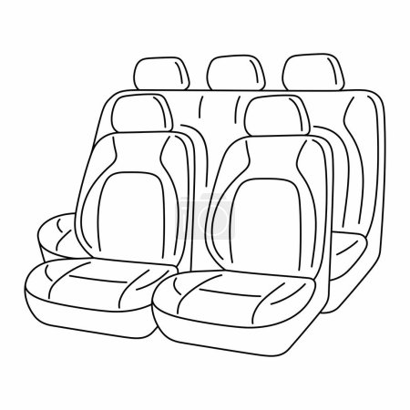 Ilustración de Conjunto completo de asientos delanteros y traseros - Imagen libre de derechos
