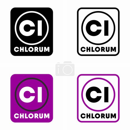 Ilustración de Cloruro de cloro vector signo de información. - Imagen libre de derechos