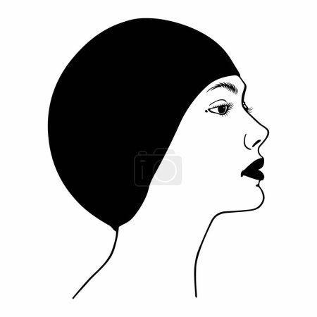 Illustration for Young woman in a swimming cap - Royalty Free Image