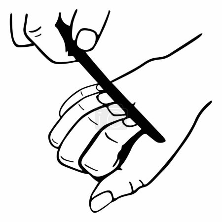 Téléchargez les illustrations : Manucure à deux mains avec lime à ongles - en licence libre de droit