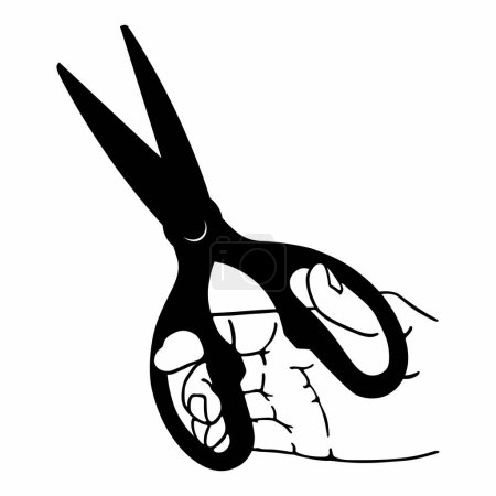 Ilustración de Dedos de mano en bucles de tijeras - Imagen libre de derechos