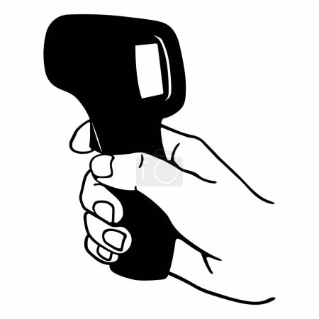 Ilustración de Termómetro en forma de pistola infrarroja sin contacto - Imagen libre de derechos