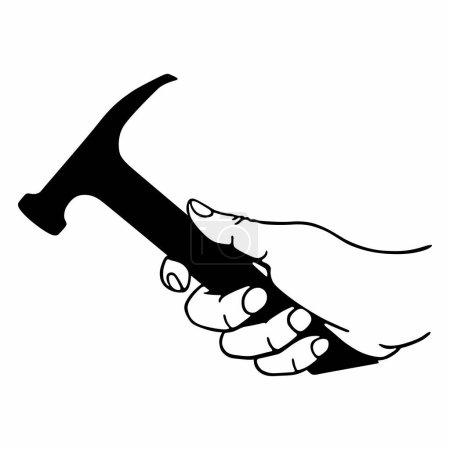 Illustration for Claw hammer in the hand - Royalty Free Image